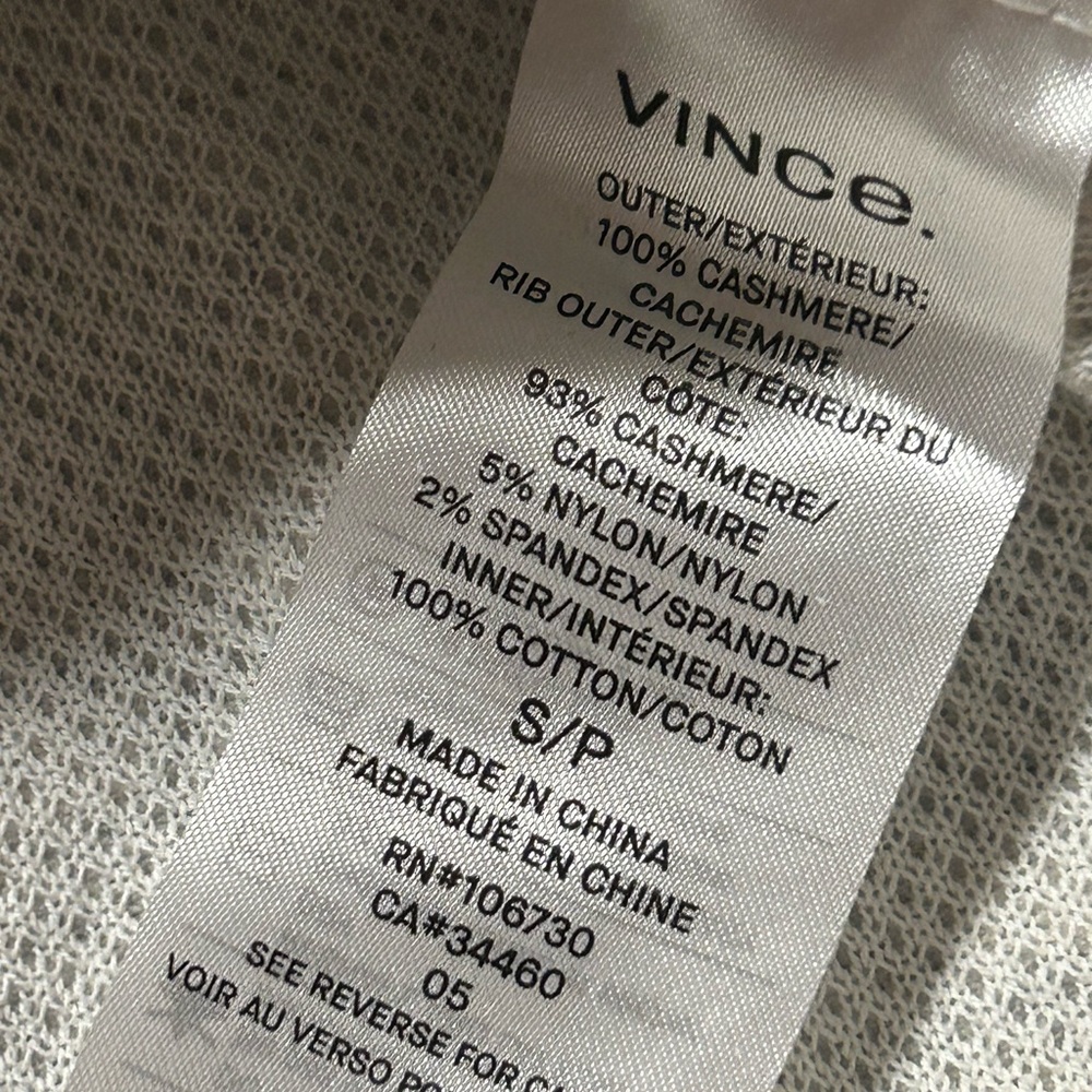 Vince Cloud & Optic Cashmere Hoodie Women’s Large Pocket Pullover - Picture 5 of 7
